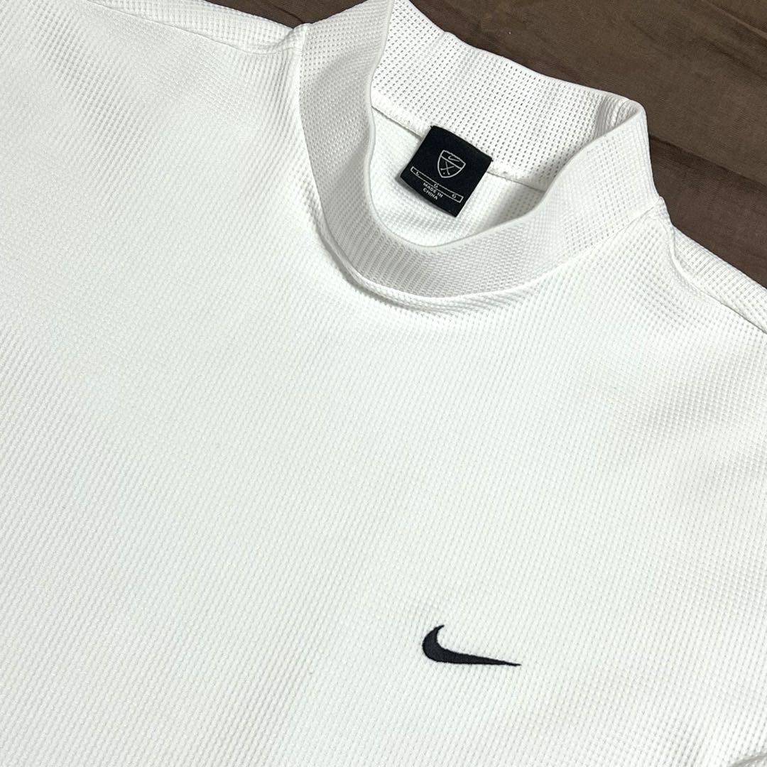 ナイキゴルフ　ストレッチ　ワッフルモックネックシャツ　L（日本L〜XL）　美品