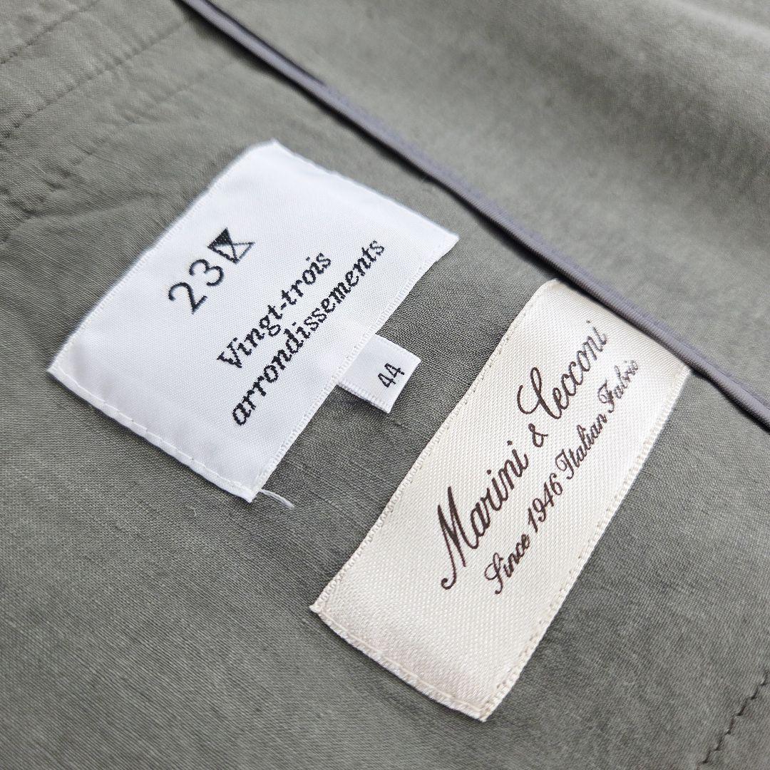 23区 ノーカラージャケット マリーニ&チェッコーニ 2XL 洗える ストレッチ