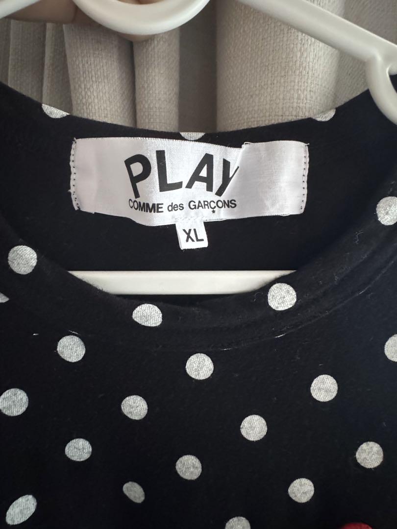 PLAY COMME des GARÇONS ドット柄長袖Tシャツ 黒 XL PLAY COMME des GARÇONS ドット柄長袖Tシャツ 黒 XL