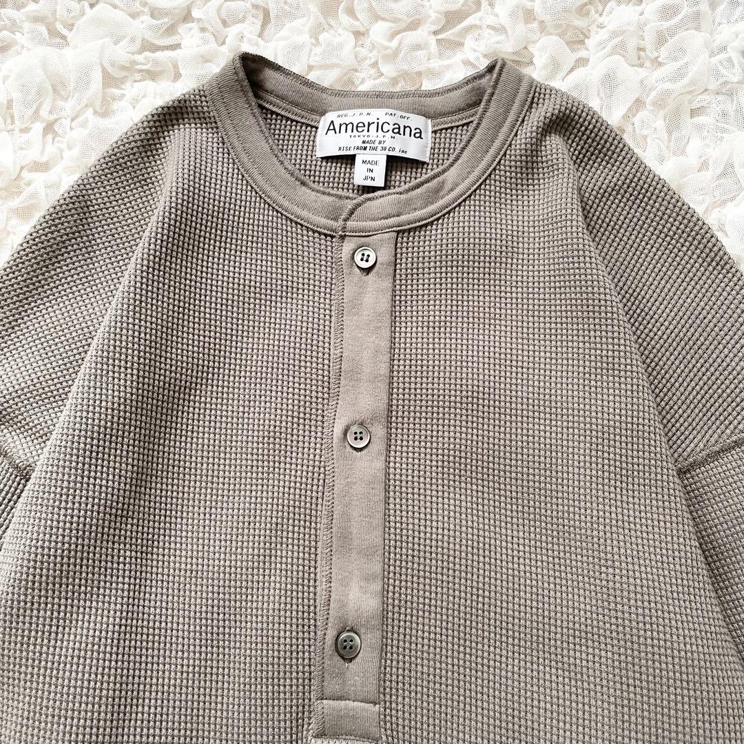 【美品】ドゥーズィエムクラス ワッフル ヘンリー ロングスリーブ Tシャツ