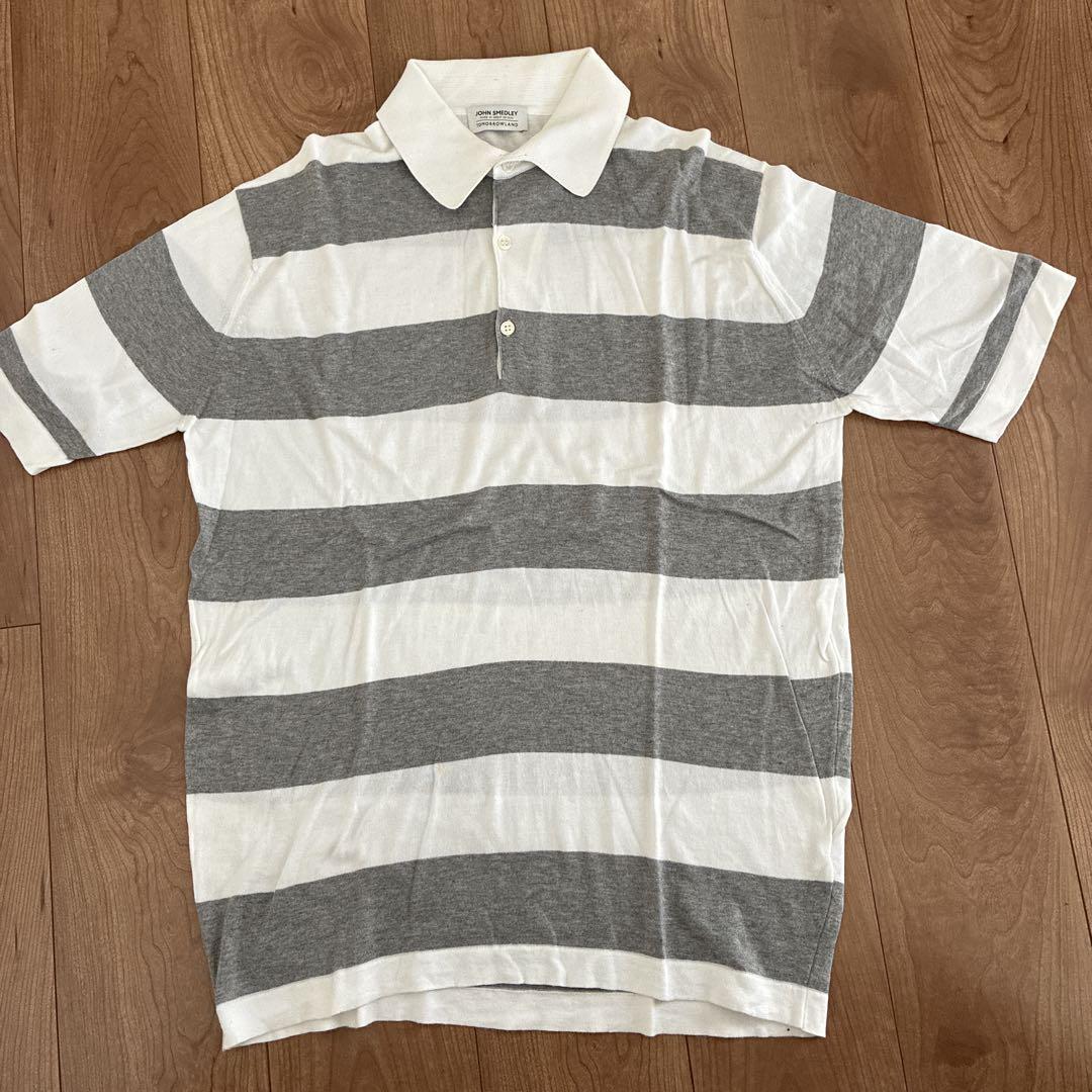 SMEDLEY ストライプ ポロシャツ M　中古 JOHN SMEDLEY ストライプ ポロシャツ M 中古