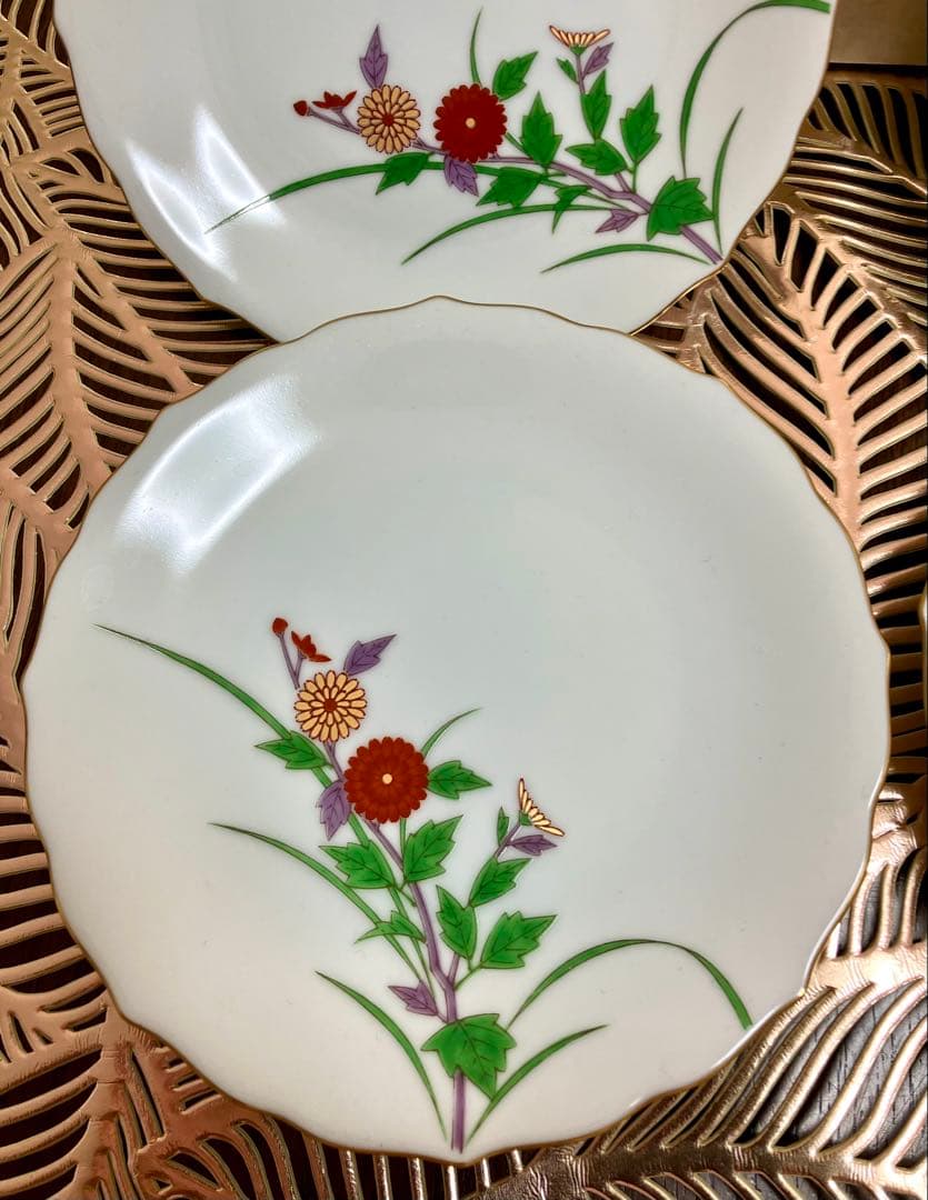 花模様 陶器皿 2枚セット UNIKAT 青色花柄陶器皿 2枚セット - メルカリ