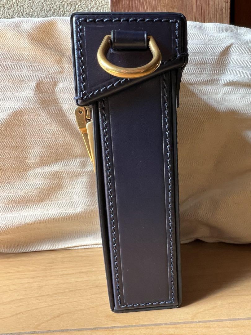 dunhill ネイビー レザー ロックバッグ