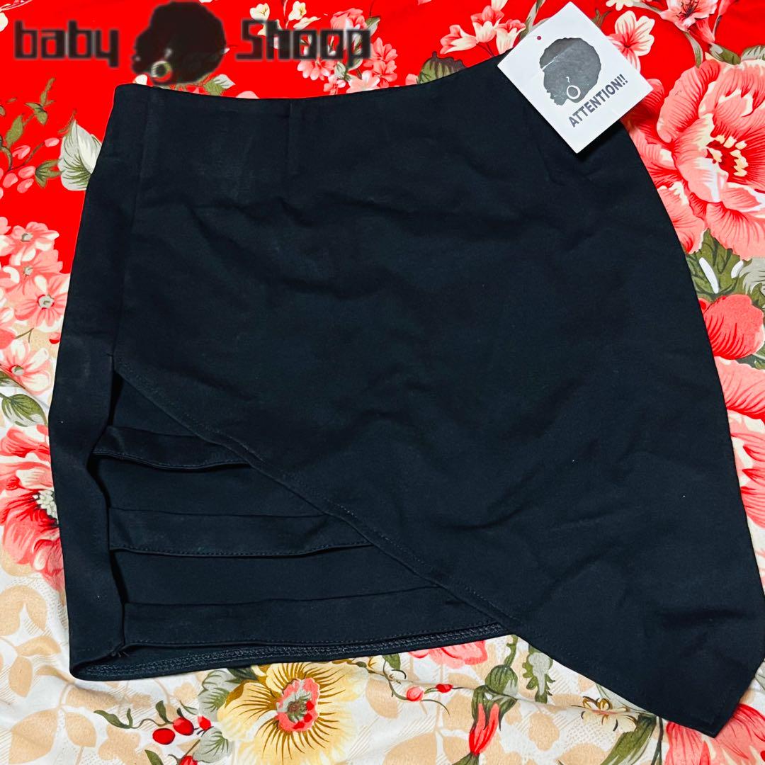 ★BabyShoop★ベルト風★アシンメトリーミニスカート★BLACK★シュープ