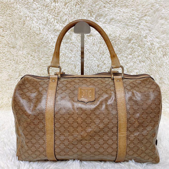 【逸品】CELINE セリーヌ ボストンバッグ トリオンフ レザー×PVC 【逸品】CELINE セリーヌ ボストンバッグ トリオンフ レザー×PVC