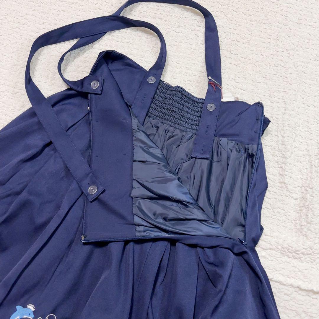 新品タグ付き】Amavel アマベル スカート マリン 刺繍 ネイビー