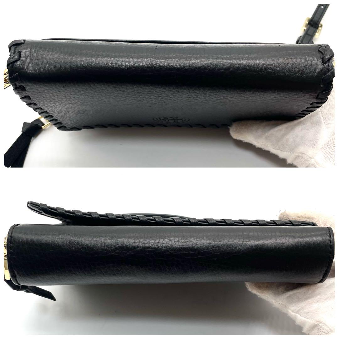 【美品】トリーバーチ ショルダーバッグ ショルダーウォレット 美品✨トリーバーチ ショルダーウォレット 2way レザー ブラック