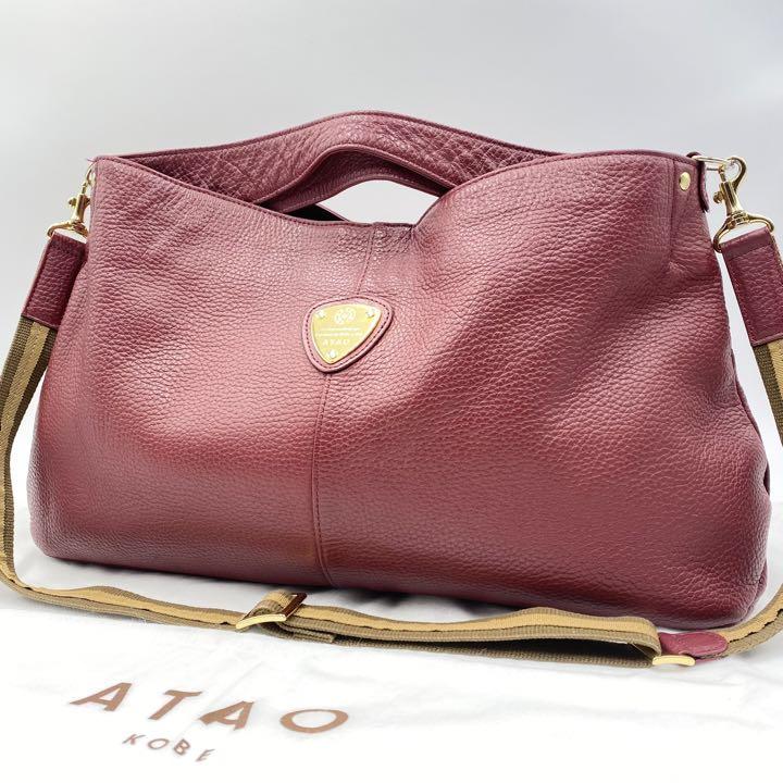 ✨極美品✨アタオ エルヴィ ショルダーバッグ 2way A4可能 ボルドー