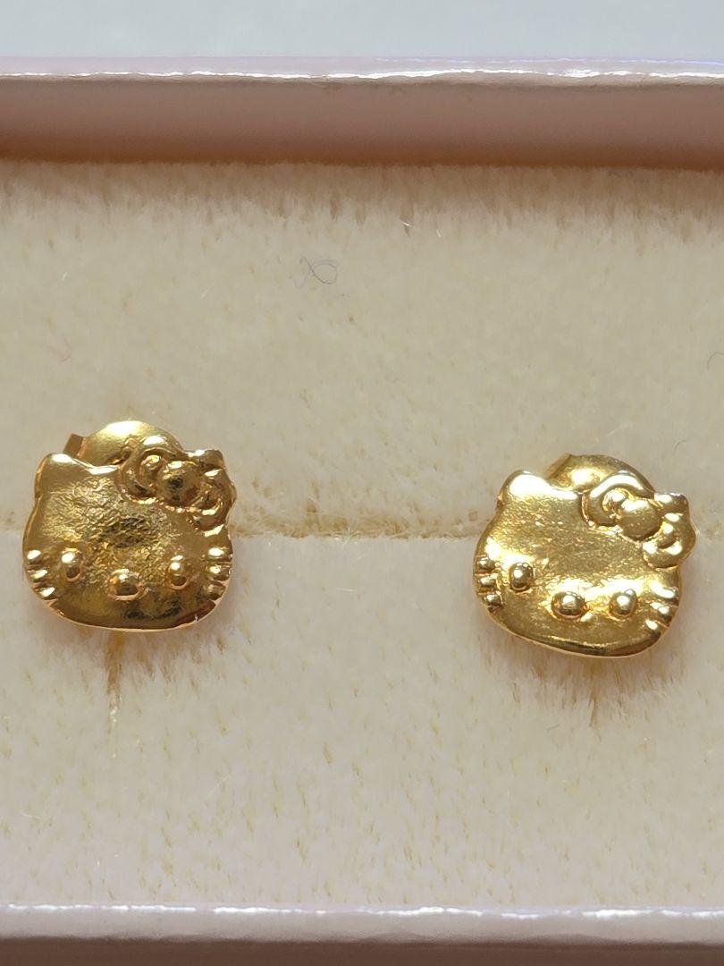 (ぱんだまま)ハローキティ18Kピアス サンリオレトロ