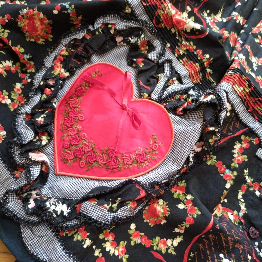 ピンクハウス パッションローズ柄ティアードスカートM PINK HOUSE