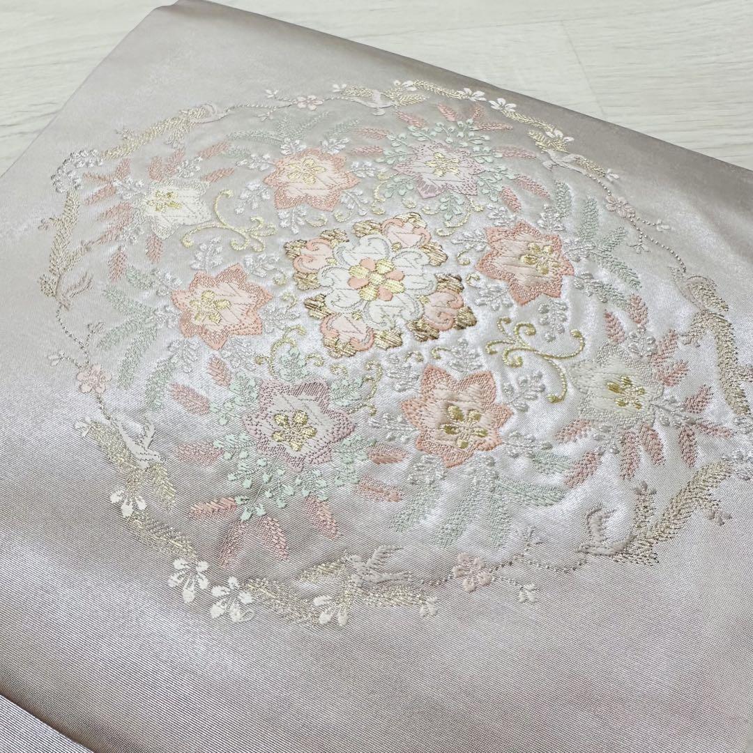 【NEW限定品】 唐織 名古屋帯 上品な花模様 RO-3823 着物 正絹 九寸 金彩 着物・浴衣