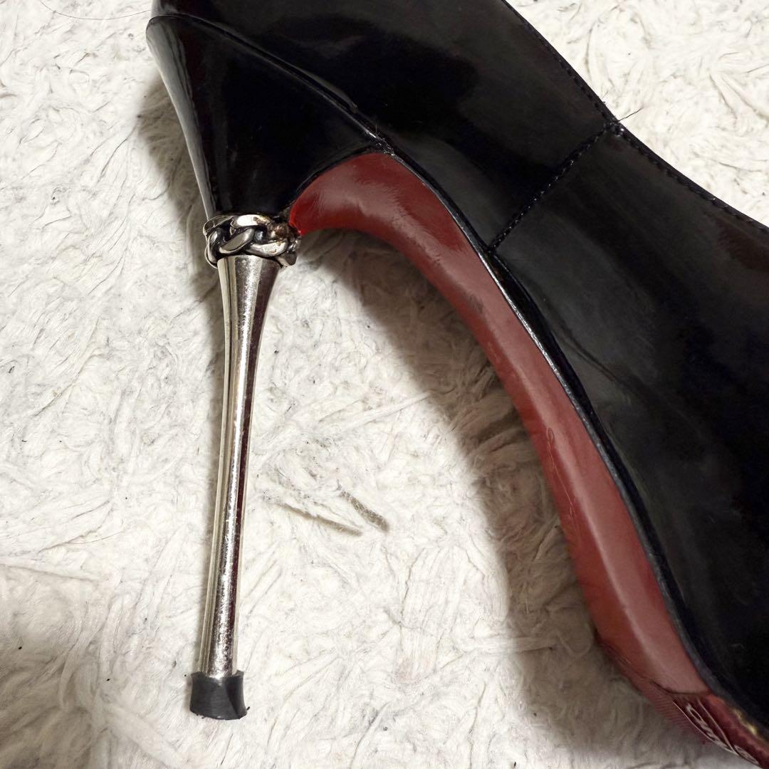 クリスチャンルブタン✨オープントゥ　ハイヒール　黒　36 1/2