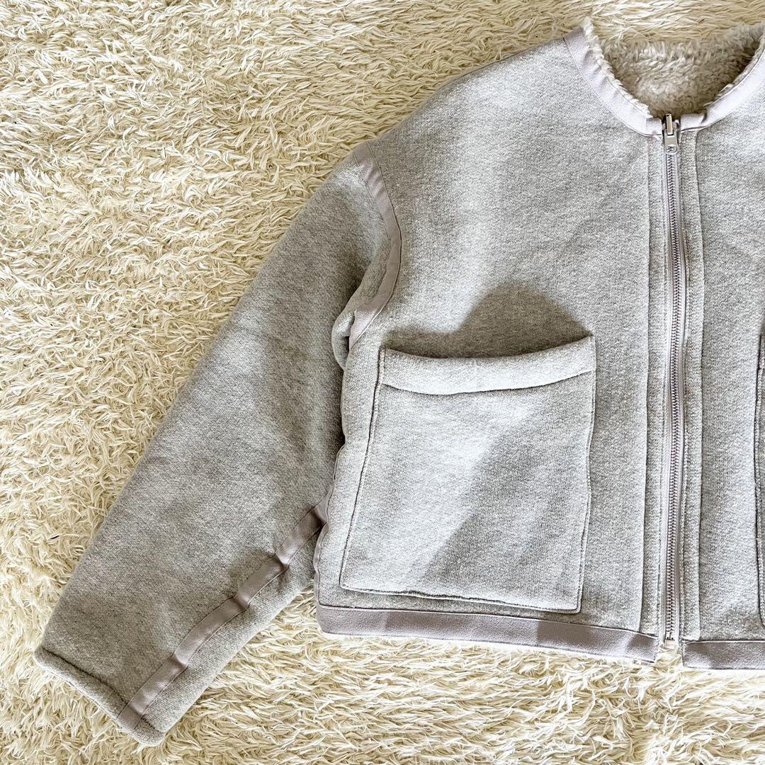 美品】MACPHEE リバーシブル ボア&スウェットアウター グレー 36