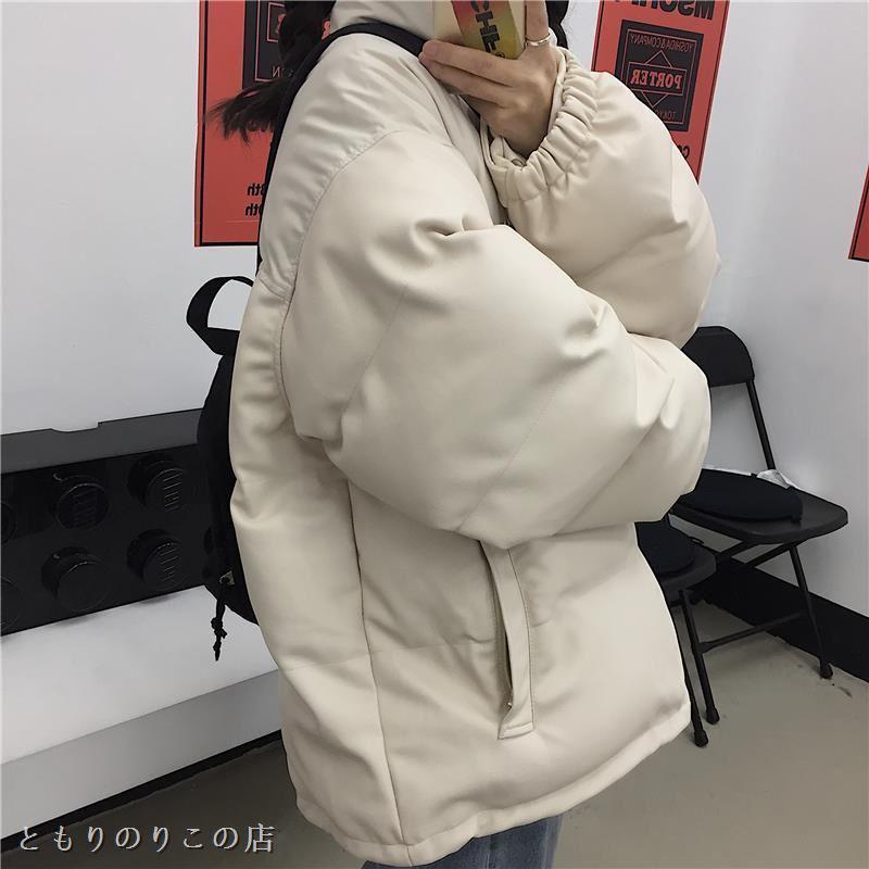 ♥韓国版立ち襟のコットンコート カップル 9v8FU-m84278073731 男女港風pu革パッチワーク厚手の綿の服 超歓迎国産