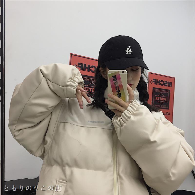 ♥韓国版立ち襟のコットンコート カップル 9v8FU-m84278073731 男女港風pu革パッチワーク厚手の綿の服 超歓迎国産