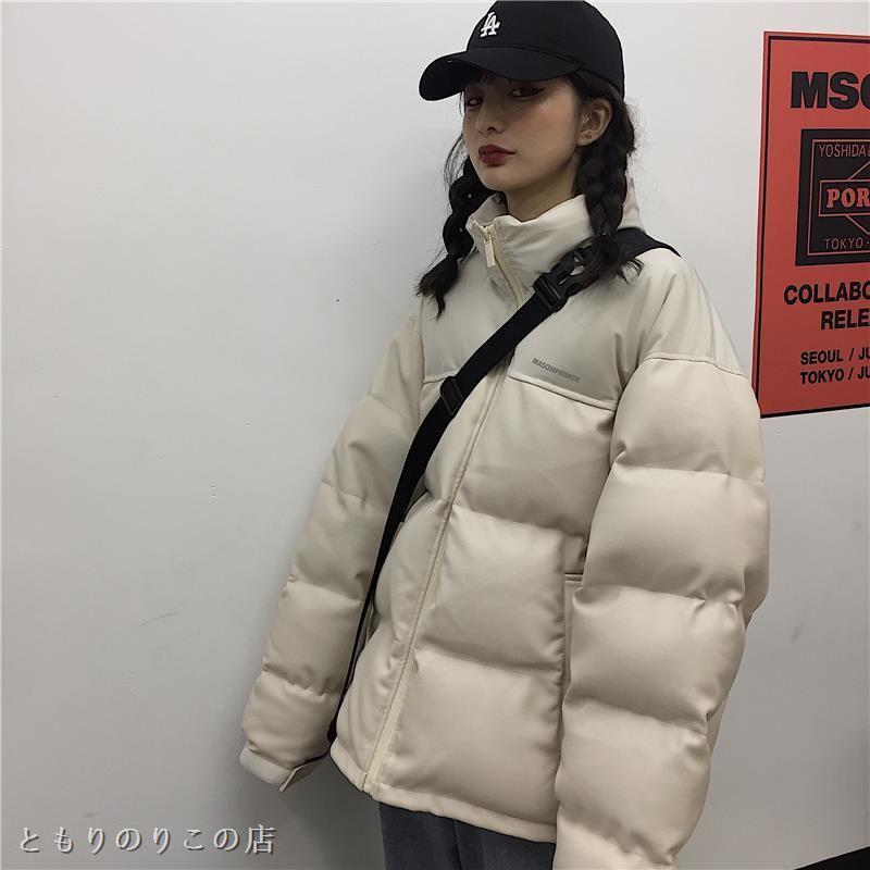 ♥韓国版立ち襟のコットンコート カップル 9v8FU-m84278073731 男女港風pu革パッチワーク厚手の綿の服 超歓迎国産