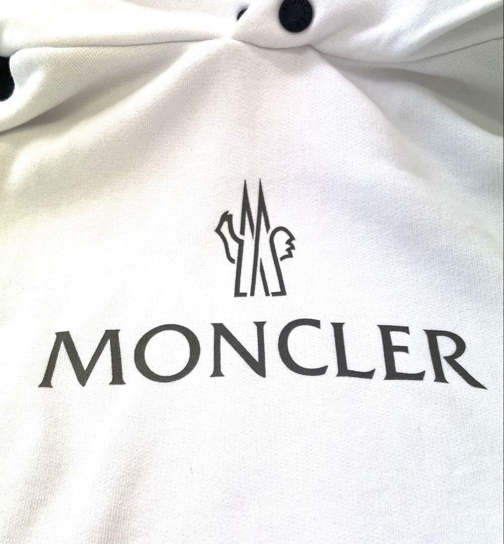 レア 超美品 MONCLER モンクレール ロゴ パーカー XSサイズ 白色