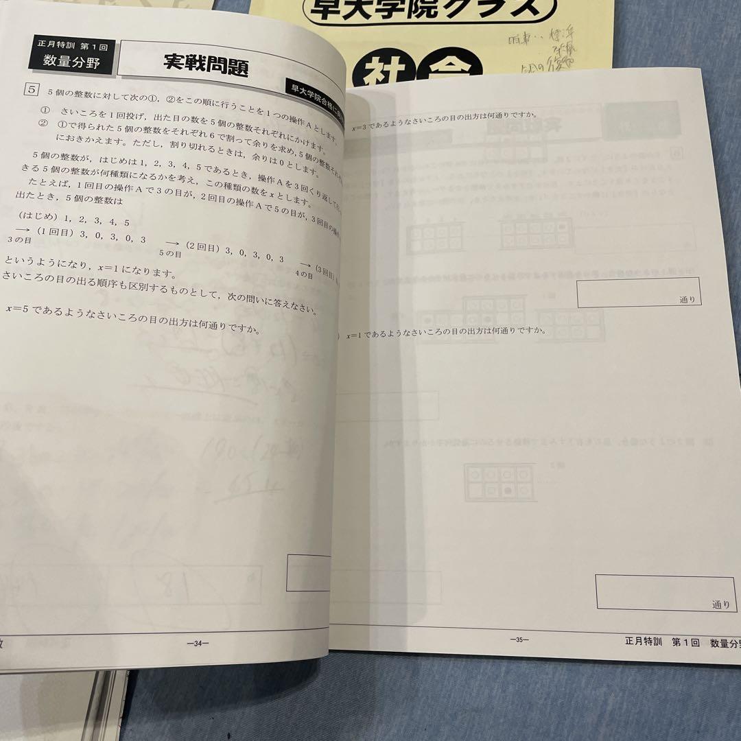最新早稲田アカデミー NN早大学院 合格道/正月特訓/直前特講