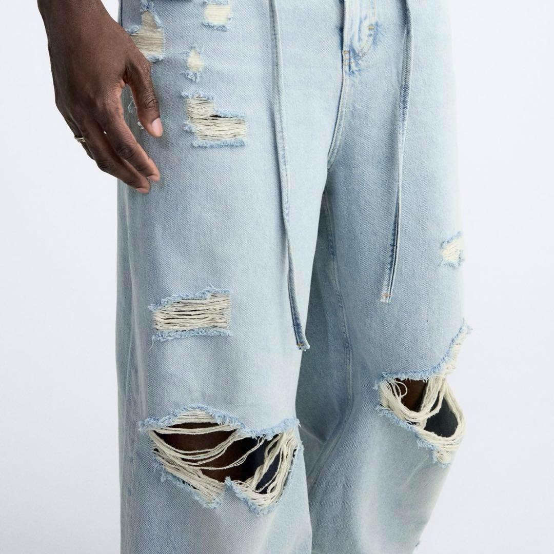 ZARA ダメージ バギーデニムパンツ EU40 JP31 - メルカリ ZARA ダメージ バギーデニムパンツ EU40 JP31 - メルカリ