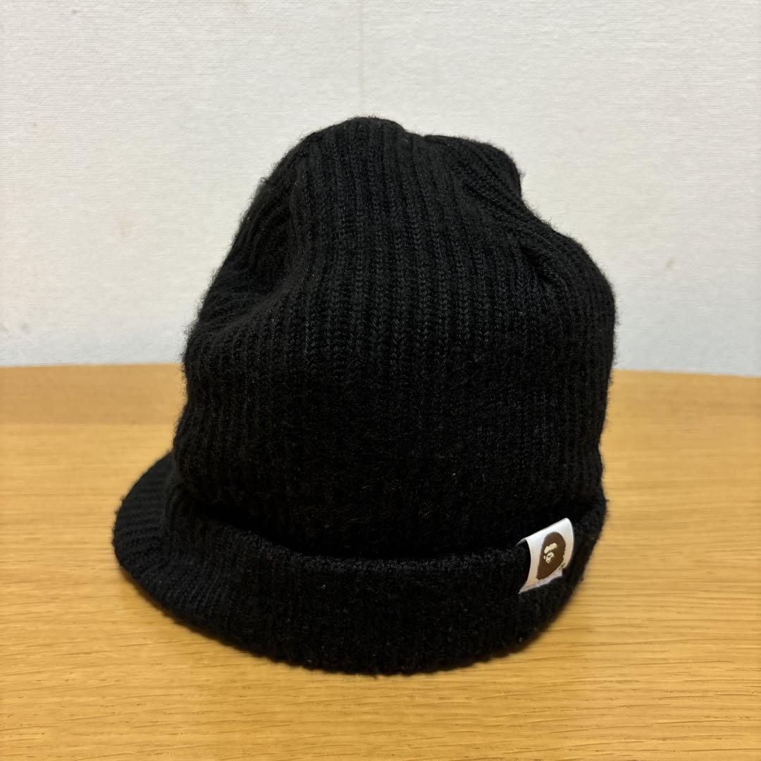 キッズサイズ A BATHING APE ベイプキッズ ニット帽 黒 - メルカリ