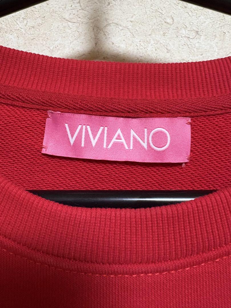 ワンピース VIVIANO Asymmetric Tulle Sweat Shirt RED