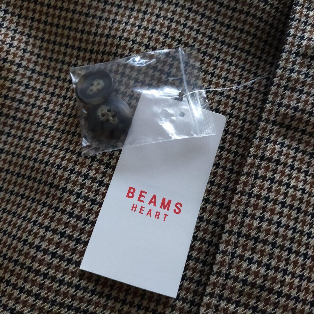 未使用品　BEAMS　XLサイズ　千鳥格子柄　ステンカラーコート　ロングコート
