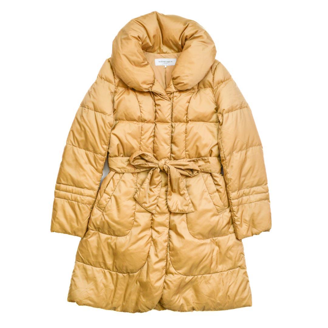 【美品】SCENE DEUXセーヌドゥ ハイネックロング丈ダウンコートM