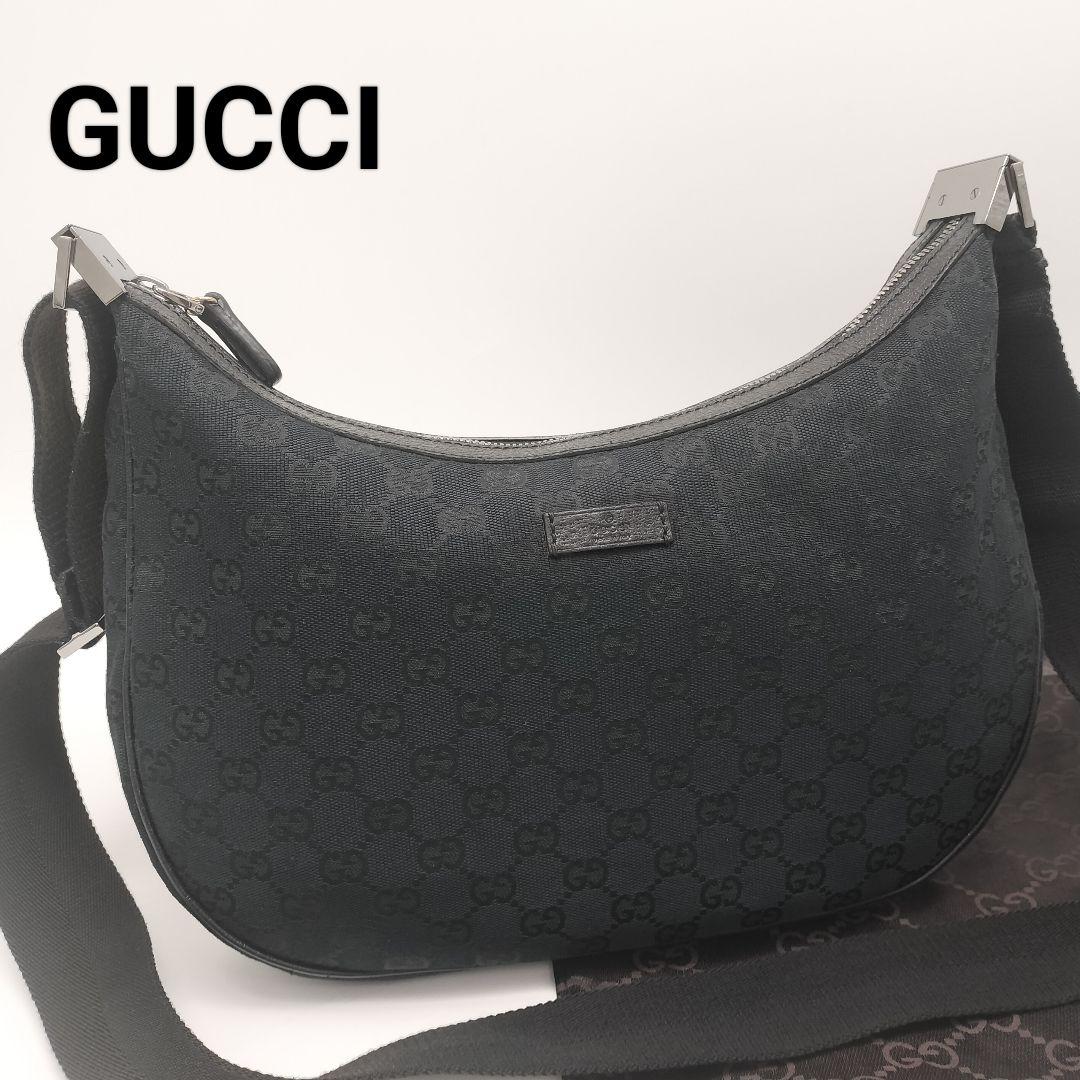 極美品✨グッチ　ショルダーバッグ　ブラック　黒　GG柄バッグ
