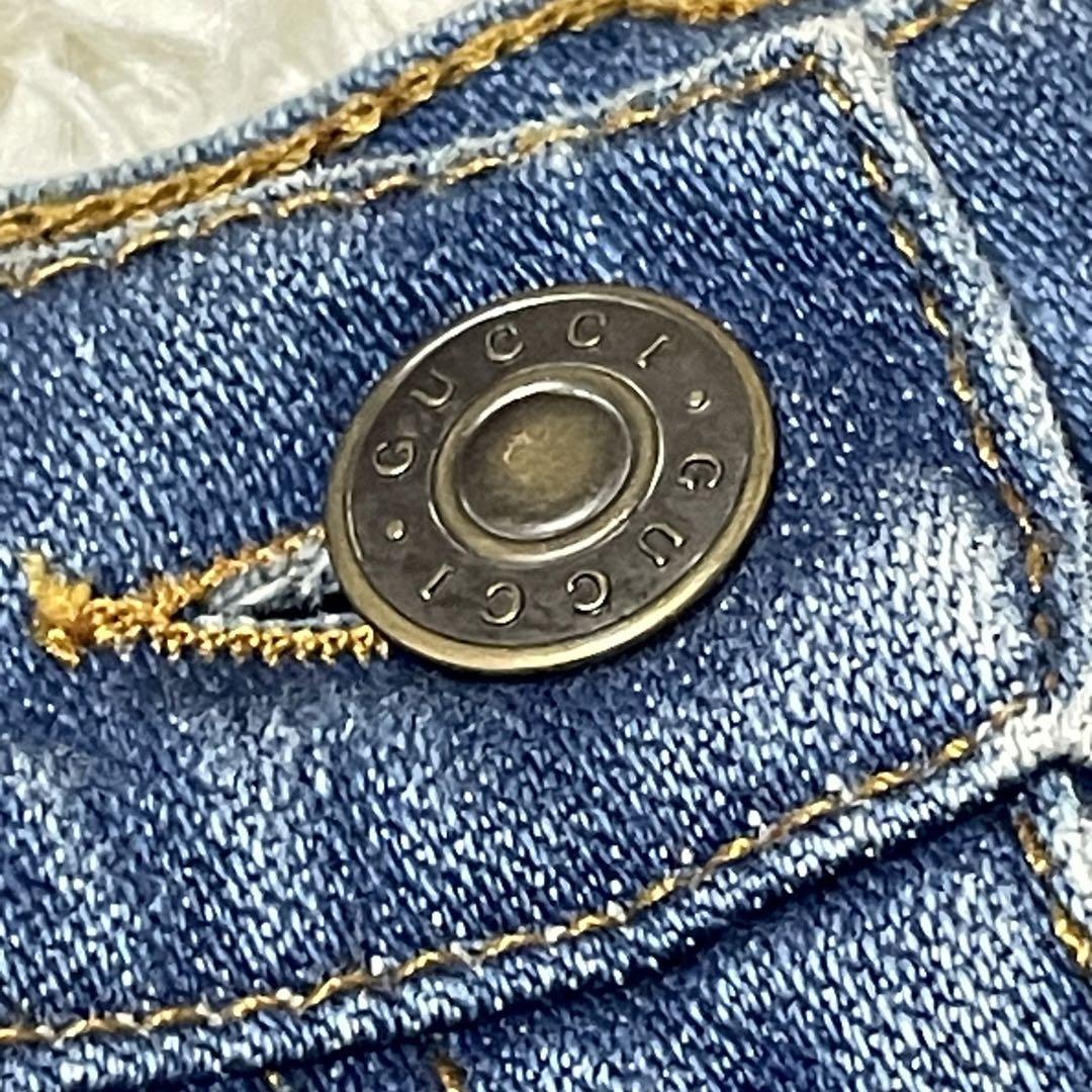 [美品] GUCCI グッチ ラベル付き フレアデニムパンツ
