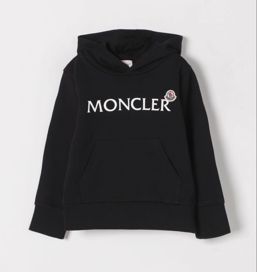 新品未使用◇キッズ*Moncler* フロントロゴパーカー 10A 140 黒