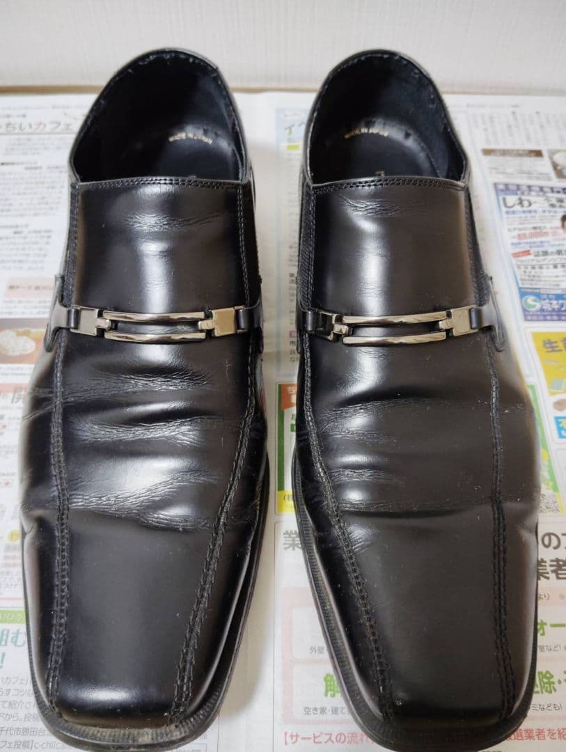 ブラック ビジネスシューズ ストレートチップ