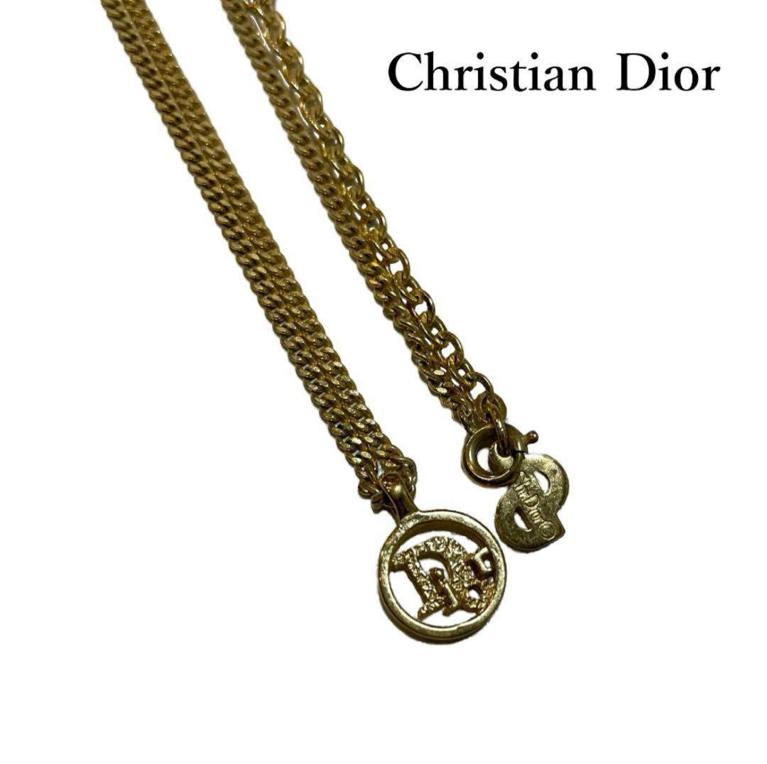 クリスチャンディオール Christian Dior ロゴ ネックレス ゴールド