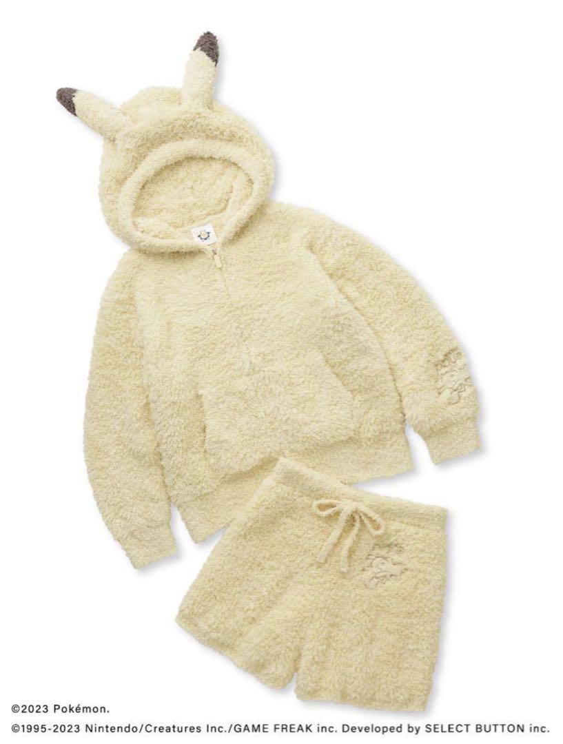 レディース ジェラートピケ ピカチュウ パーカ&ショートパンツ セット ポケモンルームウェア