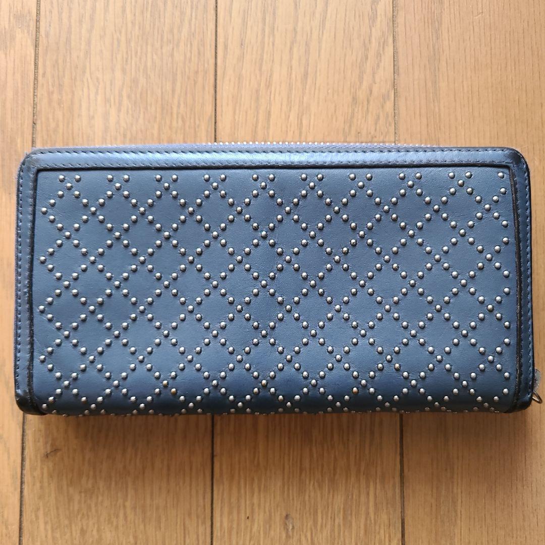 ジャンク品〉グッチ ディアマンテスタッズジップラウンドロング