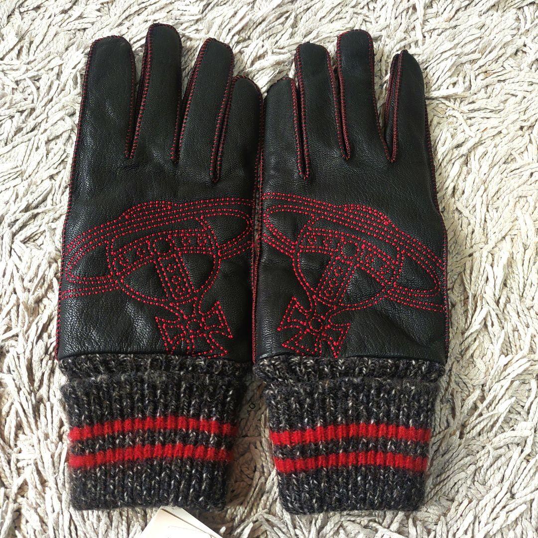 【ビッグオーブ】ヴィヴィアンウエストウッド　手袋　レザー　羊革　ウール　新品