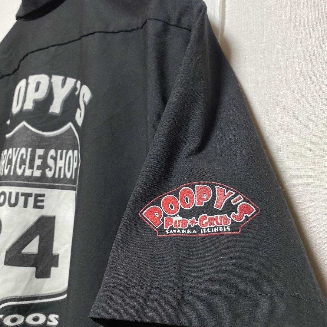 Corner stone 両面プリント アメカジ 古着 ブラックシャツ 重ね着