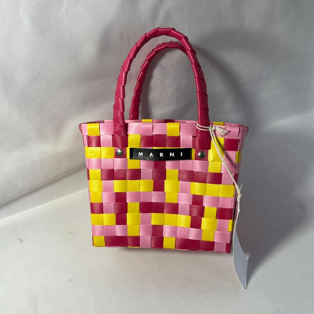 MARNI MARKET mini チェック柄かごバッグ - メルカリ