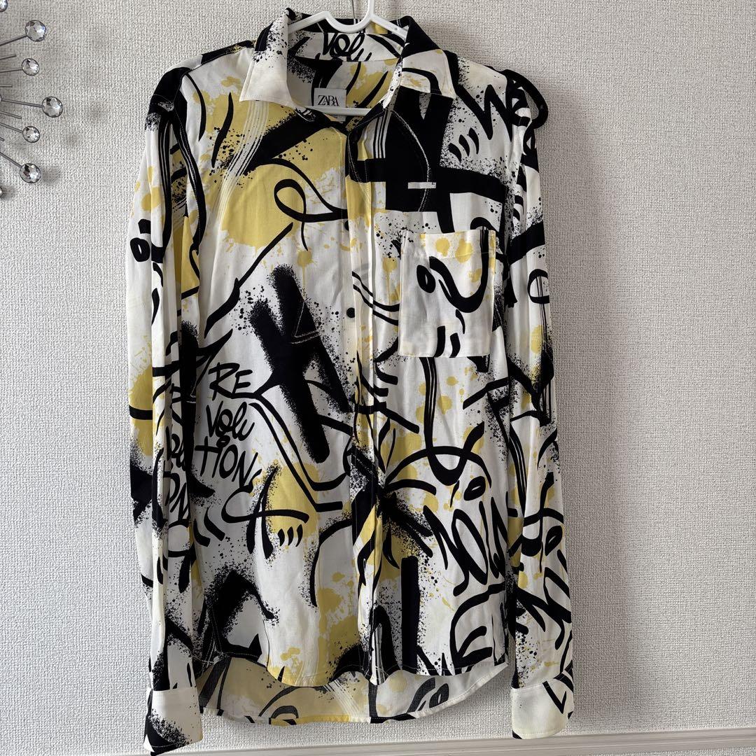 ZARA グラフィックプリント 長袖シャツ