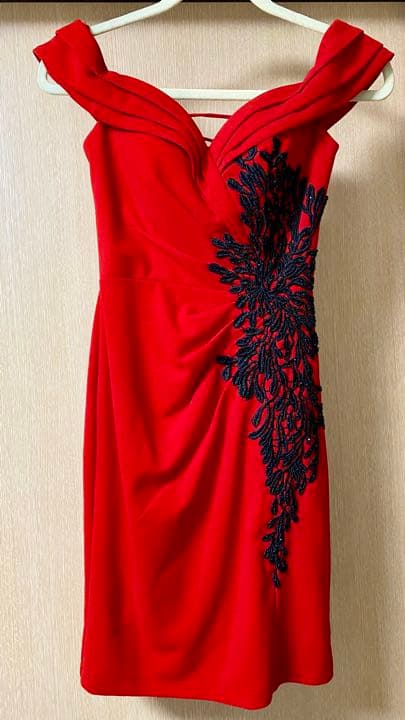 Eau Souage ミニドレス 刺繍 赤 Sサイズ 【数量は多】 28%割引 www