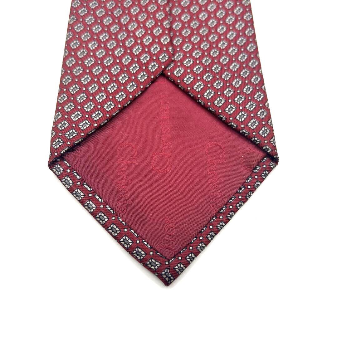 爆売り！】 Dior Christian 美品 トロッター柄 赤 ボルドー