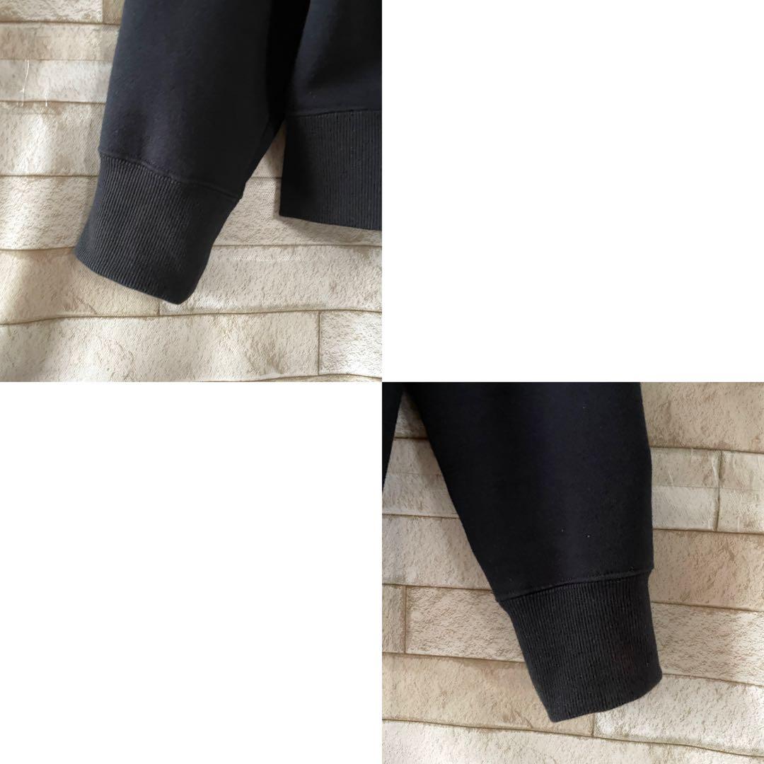 ノースフェイス ジップパーカー 刺繍 フードロゴ 裏起毛 ブラック L