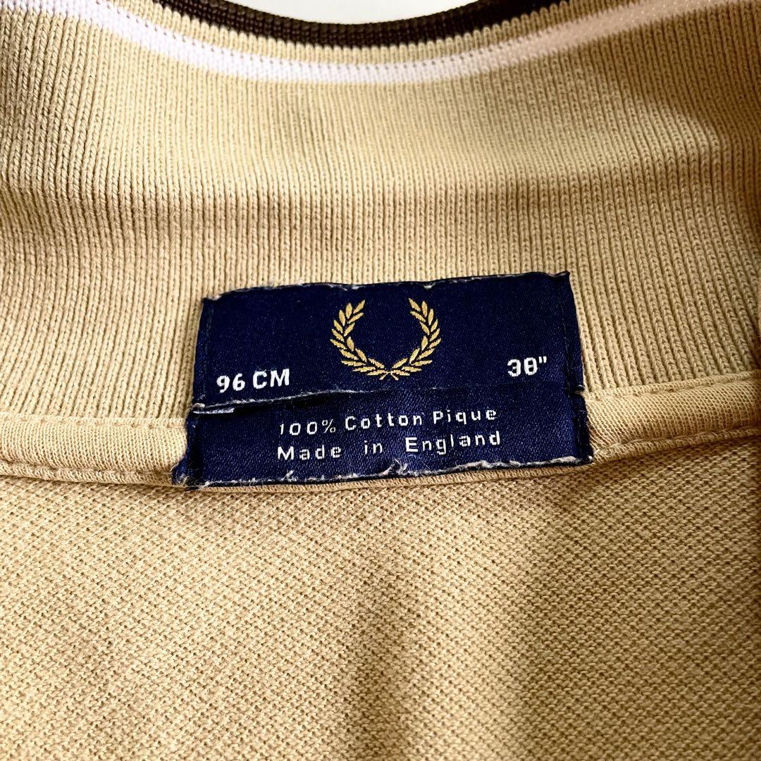 フレッドペリー 英国製 M12 月桂樹刺繍 ベージュ ポロシャツ 38