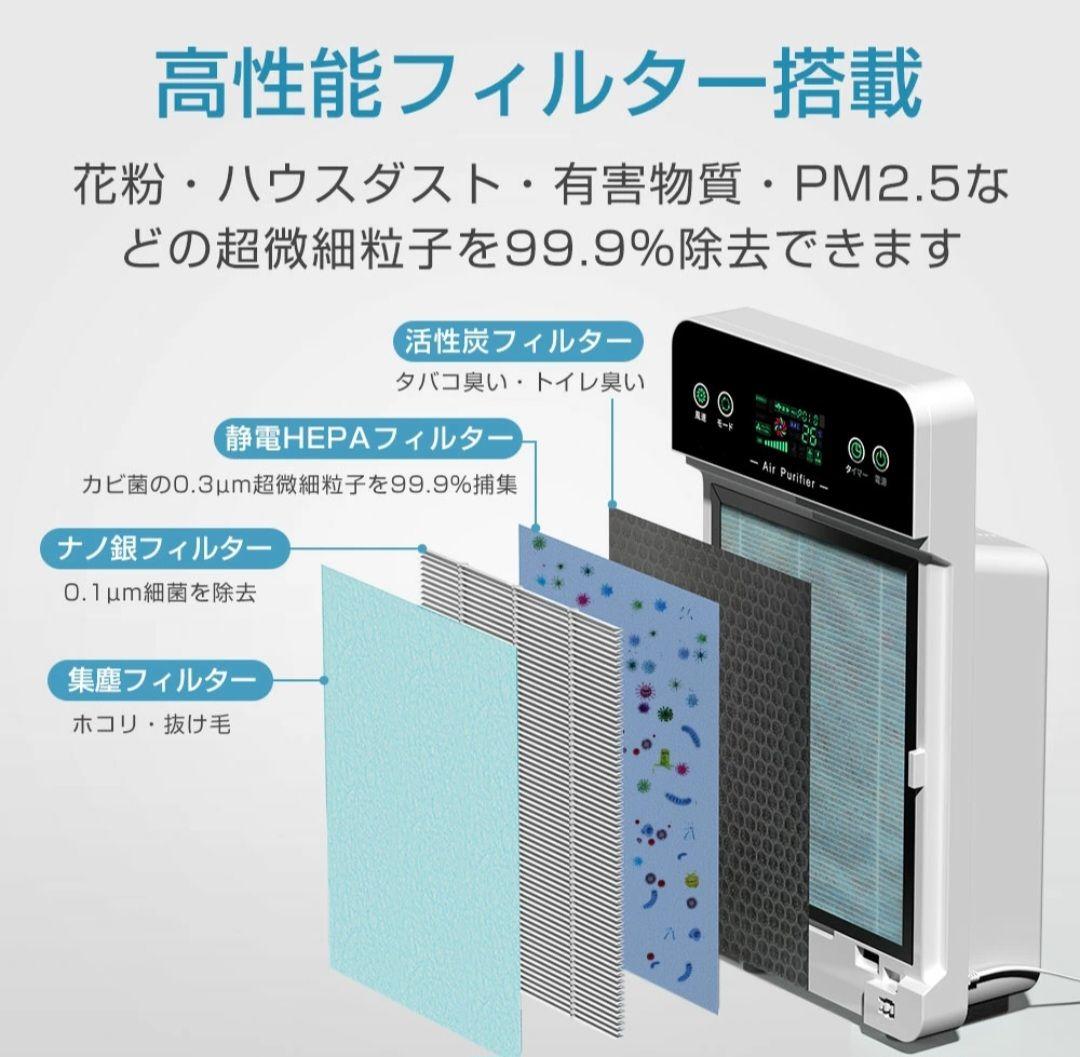空気清浄機 花粉 黄砂 UV除菌 ペット 脱臭機 ダニ ホコリ リモコン付