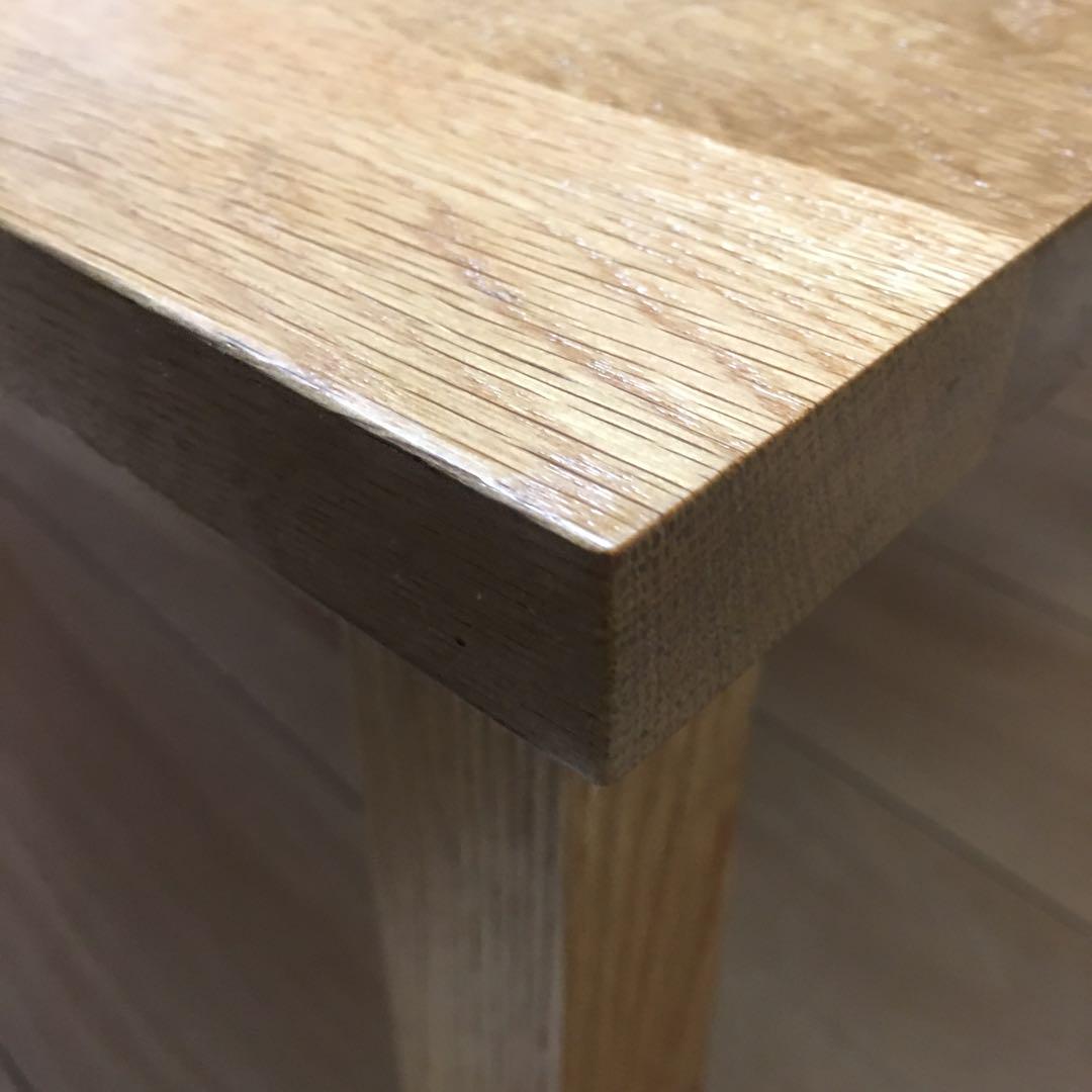 ①無印良品 木製ローテーブル 引き出し付き オーク材120×60×35cm