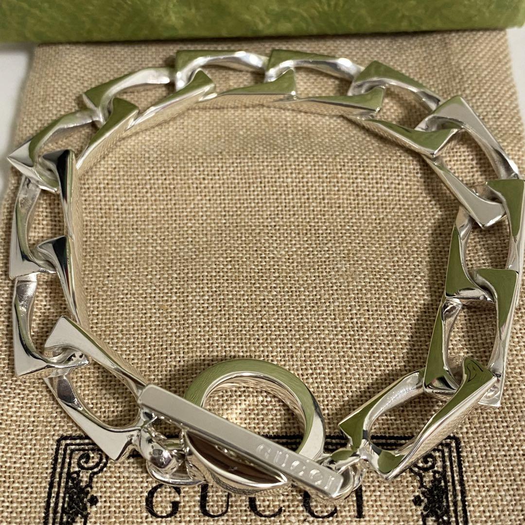 最新入荷 GUCCI 新品未使用品 シルバーCircleブレスレット 喜平