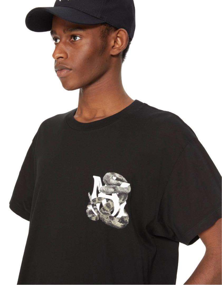 アミリ スネークロゴプリントTシャツ ブラック アミリ スネークロゴプリントTシャツ ブラック Tシャツ・カットソー