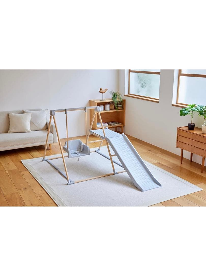 野中製作所　ジャングルジム おりたたみロングスロープキッズパークF ベージュ