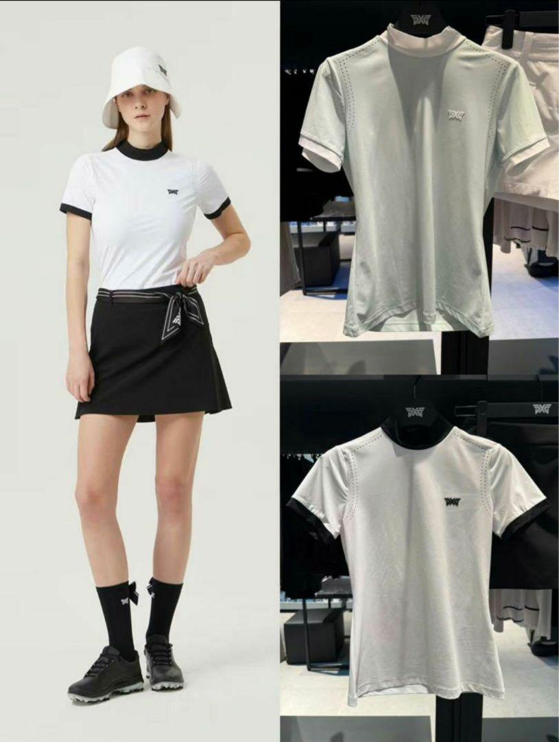 PXG レディース ゴルフウェア Tシャツ 半袖 ハーフハイネック 2色
