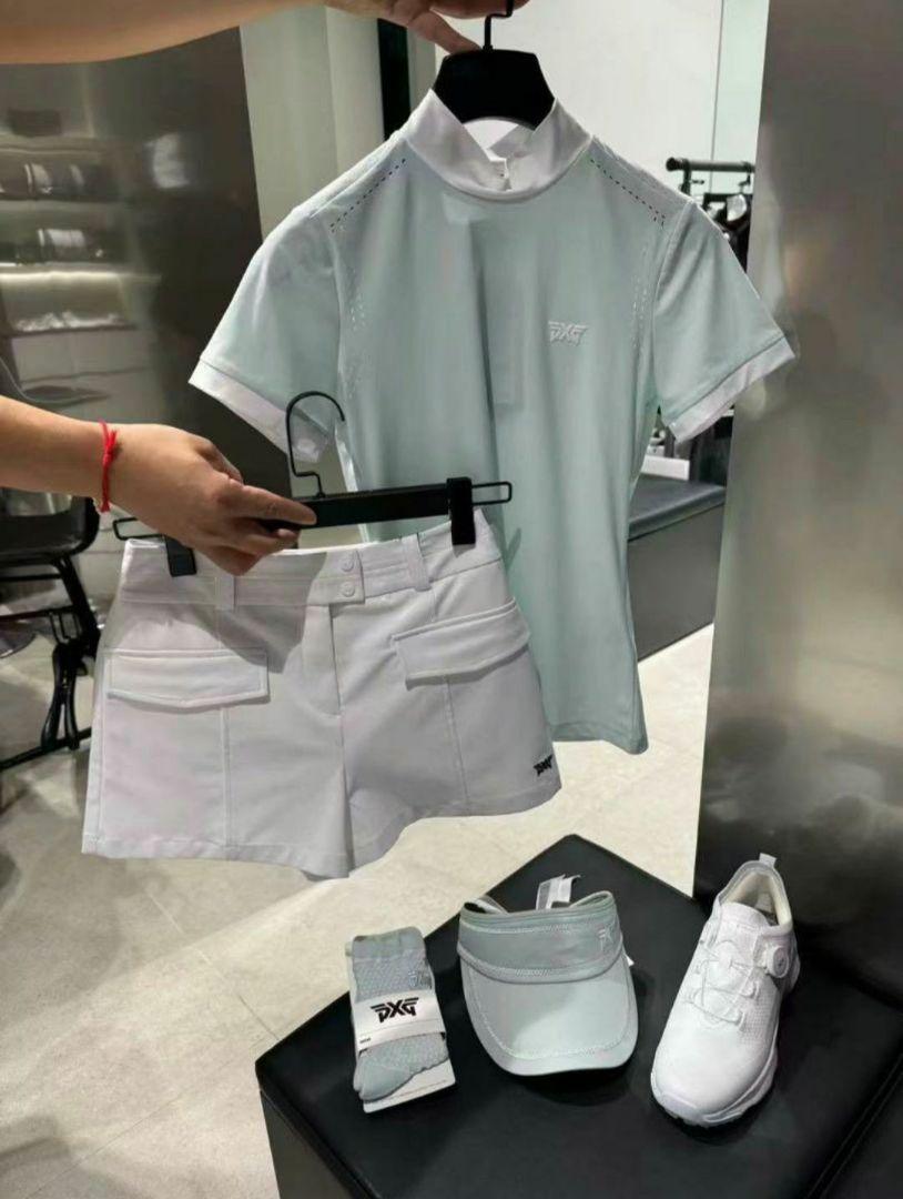 PXG レディース ゴルフウェア Tシャツ 半袖 ハーフハイネック 2色