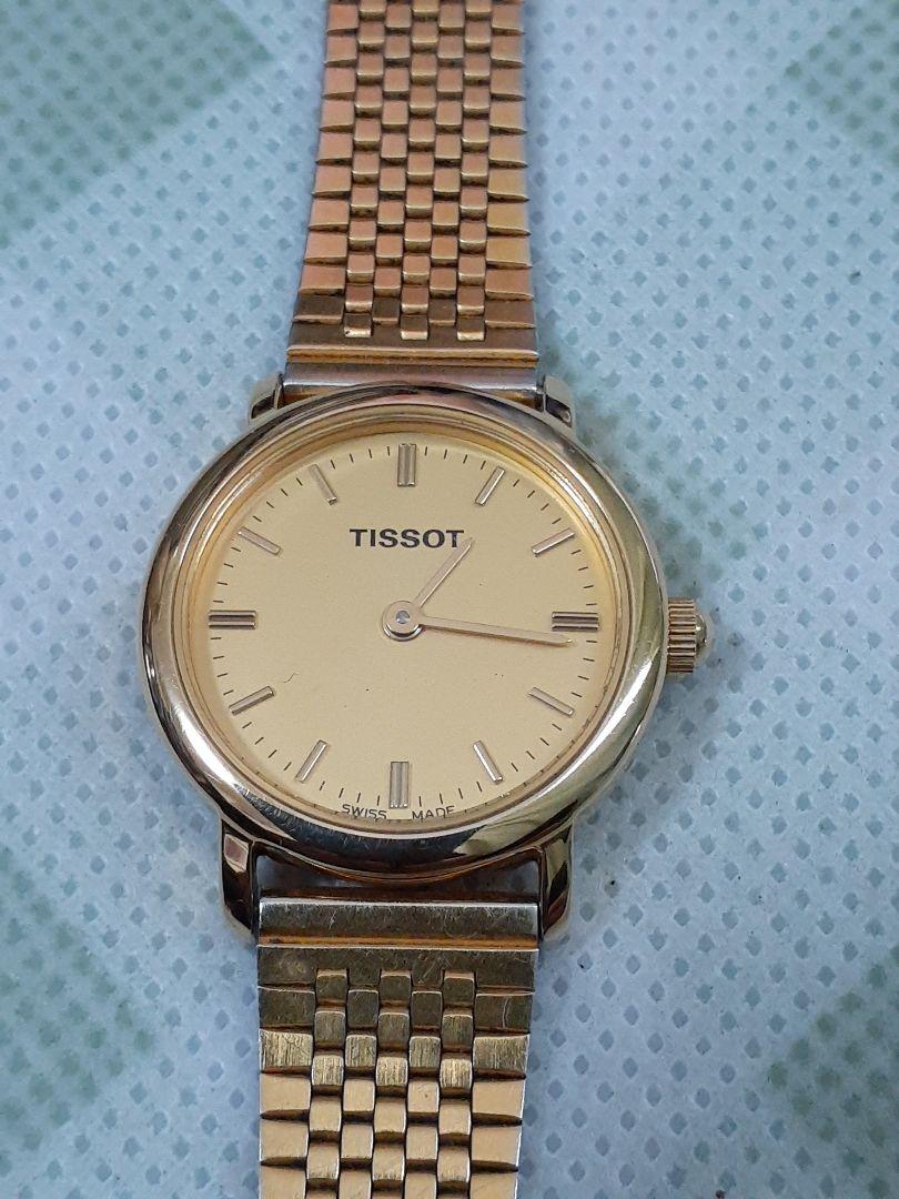 TISSOT ゴールド クォーツ時計 メッシュバンド